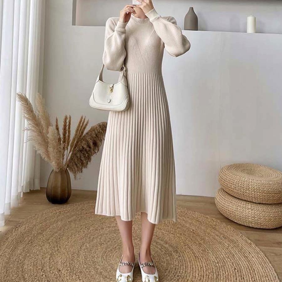 ワンピース | リブニット レディース 秋冬