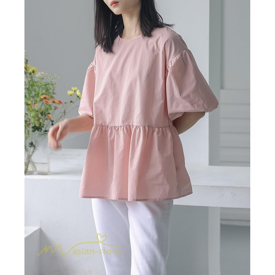 tシャツ・カットソー | Tシャツ レディース トップス サマー 半袖 無地 ゆったり ゆったり 可愛い フェイク 春物 夏服 カットソー 20代30代40代 ブラウス 薄手 体型カバー シンプル