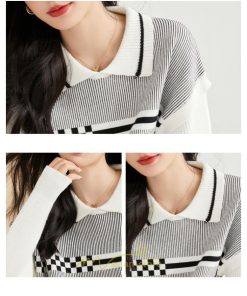 ニット・セーター | ニット レディース トップス 秋冬 セーター 長袖 秋服コーデ 切り替え ボーダー柄 ストライプ あったか 暖か 2022新作 通学 定番 かわいい 通勤 オシャレ