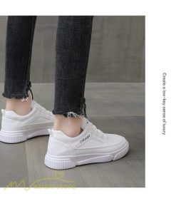 スニーカー | 厚底レディース 靴 ローカット 厚底 おしゃれ レースアップ シューズ シンプル カジュアル スポーツ 普段着 ホワイト 上品