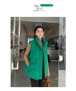 ベスト | ダウンレディース スタンドネック 中綿ノースリーブ ダウン シンプル 秋冬コーデ 50代 40代 新作 中綿 30代 20代 冬服 大きいサイズ ポケット