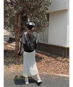 スカート | ニットタイトストレッチスリット入れロング丈 ミモレ丈 ハイウエスト 秋冬 ウエストゴム 美シルエット 楽チン