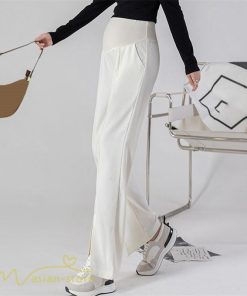 パンツ レギンス | マタニティパンツ ワイドパンツ 無地 妊婦服 おしゃれ ゆったり マタニティウェア パンツ 着痩せ 無地 サマーパンツ お出かけ 日常 ウエスト調整 裾口スリット