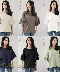 シャツ・ブラウス | ブラウス レディース  6色 きれいめ 40代 春秋 上品 無地 ブラウス 半袖 ゆったり オシャレ 韓国風 通勤 30代 50代 大人 カジュアル お出かけ 着痩せ 夏物