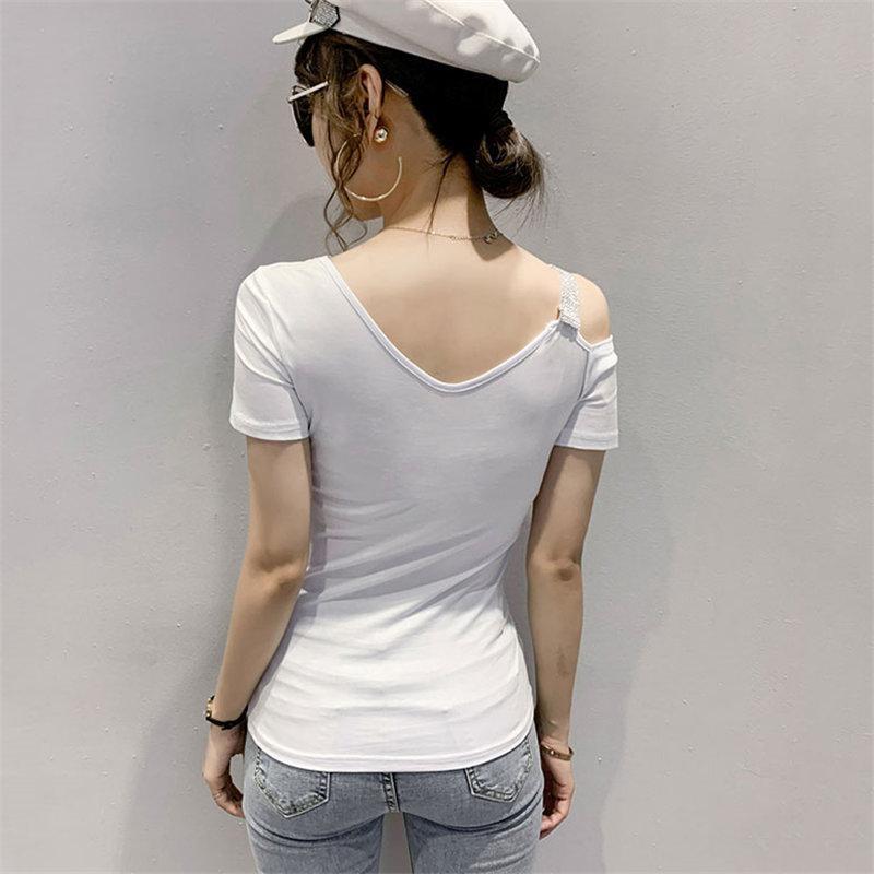 Tシャツ・カットソー | Tシャツ 肩だし クロスVネック コットン トップス 半袖 ヒョウ柄 無地 レディース スタイリッシュ 個性的 エレガント セクシー 着痩せ 気質 フェミニン