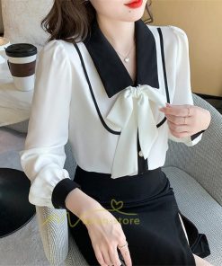 シャツ・ブラウス | ブラウス レディース 長袖 ブラウスシャツ ボウタイ フォーマル チュニック 大人 春 夏 春夏 フォーマル スーツ トップス 20代 ママ 母 30代 リボン付き OL