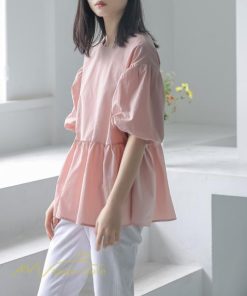 tシャツ・カットソー | Tシャツ レディース トップス サマー 半袖 無地 ゆったり ゆったり 可愛い フェイク 春物 夏服 カットソー 20代30代40代 ブラウス 薄手 体型カバー シンプル