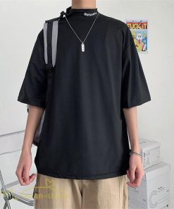 Tシャツ | Tシャツ メンズ 5分袖 カジュアル おしゃれ シンプル モックネック ゆったり 夏新作 英字 メンズスタイル 5分袖日常感 サマー カッコウイイ