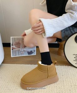 ブーツ | ムートン美脚 脚長 ショート無地 疲れない 靴 保温 レディース 暖かい もこもこ ふわふわ 履きやすい 秋冬 歩きやすい オシャレ 快適 柔らかい