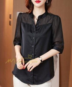 ｔシャツ・カットソー | Tシャツ レディース 7分袖 七分袖 カジュアル おしゃれ 女性用 シンプル 無地 ブラック ブラウス 通勤 フェミニン 20代30代40代50代 シフォンシャツ エレガント