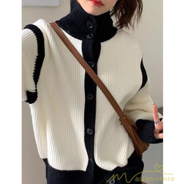 カーディガン | ニットドッキングニットレディース 2022秋冬 羽織り ニット アウター セーター 長袖 20代50代 秋ニット トップス