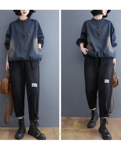 パーカー | デニム デニムレディース プルオーバー フード トレーナー チュニック ワンピース マタニティ 秋 冬 デニムワンピース 大きいサイズ