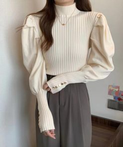 ニット・セーター | ニットトップス プチハイネック 長袖