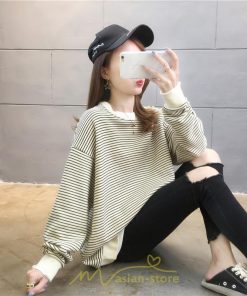 パーカー | 重ね着風トレーナー レディース 長袖 トップス カジュアル スウェット 丸首 プルオーバー ゆったり 抜け感 シンプル 大人 無地 ボーダー柄