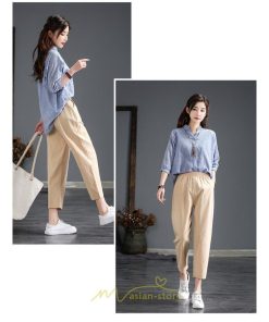 チノ・テーパード・ジョガー・スキニーパン | テーパードパンツ ウエストゴム レディース 大きいサイズ 春夏秋 30代 40代 楽ちん ボトムス 20代 50代 リネン風 パンツ 麻綿風 九分丈 チノパンツ ズボン