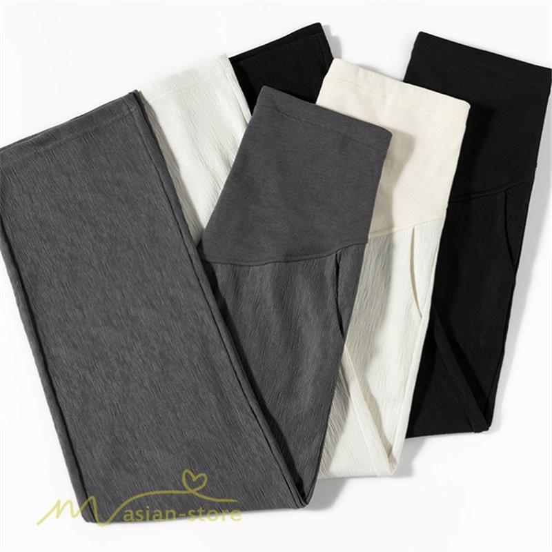 パンツ レギンス | マタニティパンツ ワイドパンツ 着痩せ パンツ マタニティウェア 妊婦服 おしゃれ 無地 カジュアル リブ きれいめ ウエスト調整 お出かけ 春夏秋 妊婦 シンプル