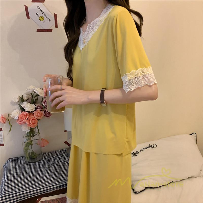 パジャマ ルームウェア | パジャマ レディース 夏 半袖 ルームウェア 涼しい 部屋着 ナイトウェア 寝間着 柔らかく軽い薄手の快適Tシャツパジャマ 部屋着 薄手パジャマ 上下セット