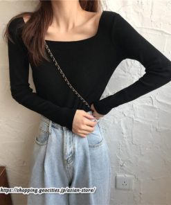 ニット・セーター | カットソー ニット レディース リブニット 長袖 秋冬 春 トップス スリム ストレッチ インナー 無地 長袖ニット 着痩せ 長袖カットソー 通学通勤 プルオーバー