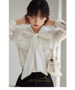 シャツ・ブラウス | ブラウス レディース 長袖 50代 白 シャツ ゆったり トップス きれいめ フォーマル 上品 フェミニン 高品質 20代 40代 OL 蝶結び お出かけ 30代 通勤