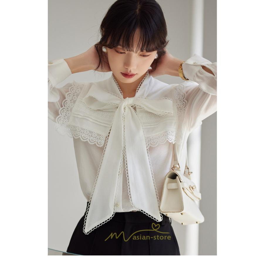 シャツ・ブラウス | ブラウス レディース 長袖 50代 白 シャツ ゆったり トップス きれいめ フォーマル 上品 フェミニン 高品質 20代 40代 OL 蝶結び お出かけ 30代 通勤