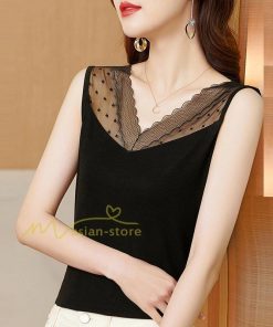 キャミソール タンクトップ | タンクトップ レディース 春夏 インナー トップス ノースリーブ Vネック Vネックタンク レース付き カシュクール 上品 お出かけ 20代30代40代50代 快適 ママ