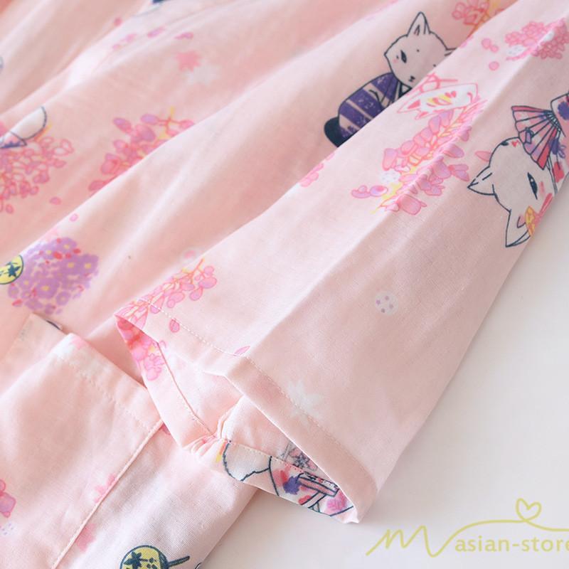 パジャマ ルームウェア | ルームウェア ネグリジェ パジャマ レディース ダブルガーゼ 綿100% ワンピース 長袖 ロング 春 夏 秋 薄手浴衣 バスローブ 花柄 おしゃれ かわいい 寝巻き