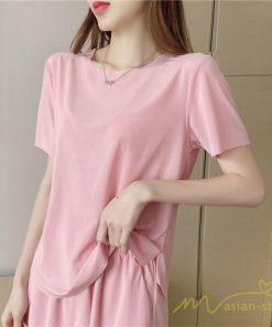 パジャマ ルームウェア | パジャマ レディース 夏 半袖 ルームウェア 涼しい 部屋着 ナイトウェア 寝間着 柔らかく軽い薄手の快適Tシャツパジャマ 薄手パジャマ 部屋着 上下セット