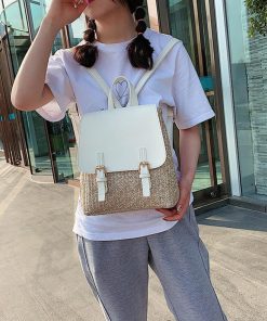 リュック | 可愛い ペーパー 編みこみ カジュアル リュックサック デイパック ストローバッグ レディース ミニリュック バッグパック
