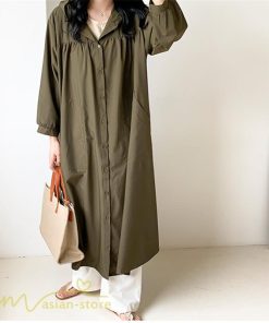 シャツワンピース | チェスターコート ワンピース 着痩せ 春 秋 レディース アウター コーデ 前開き 無地 フリーサイズ 体型カバー ゆったり フード付き ロング丈