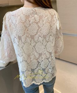 シャツ・ブラウス | ブラウス レディース きれいめ 40代 春秋 オシャレ 長袖 ブラウス レーストップス 夏物 Vネック 20代30代 着痩せ 通勤通学 着回し カジュアル 韓国ファッション