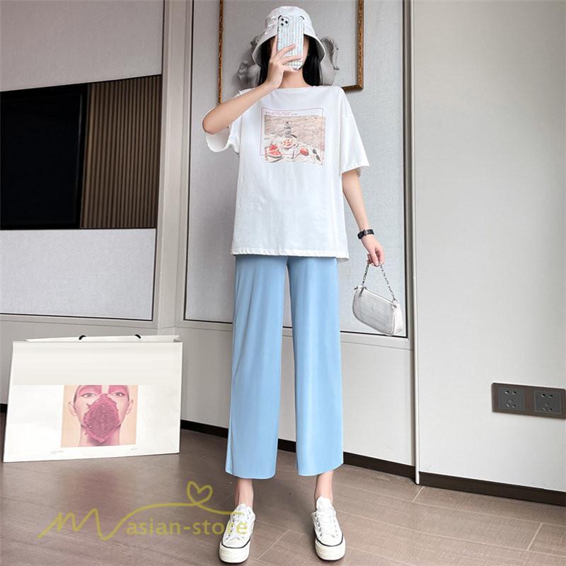 パンツ レギンス | マタニティ ワイドパンツ ガウチョパンツ 着痩せ 無地 着痩せ ゆったり マタニティパンツ パンツ マタニティウェア 日常 夏新作 おしゃれ サマー サマーパンツ