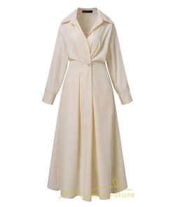 マキシ | 綿麻 リネン ワンピース ロング 長袖 無地 レディース ロング丈 体型カバー ゆったり 着痩せ ハイウエスト エレガント 通勤 デート 秋 お出かけ 春 冬