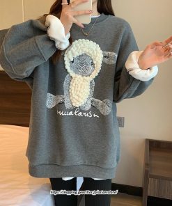 パーカー | トレーナー レディース スウェット 大きいサイズ 韓国 トップス 長袖 おしゃれ 無地 秋冬 送料無料 裏起毛 部屋着 防寒 ゆったり ルームウェア 厚手