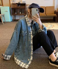 テーラードジャケット | ジャケット オーバーサイズ アウター 秋冬 レディース ドッキング デニム Gジャン