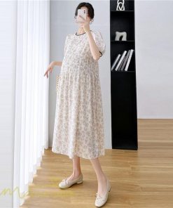 ワンピース | マタニティレディース 着痩せ 韓国風 小花柄 妊婦服 マタニティウェア 上品 大きいサイズ 夏服 Aラインお出かけ マタニティ
