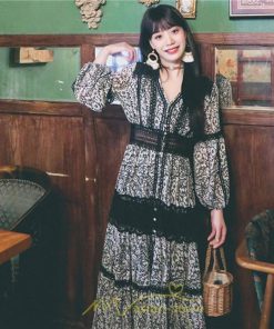 マキシ | マキシワンピース レディース ロングワンピース 大人 黒 Vネック 着痩せ フランス風 上品 高品質 きれいめ シフォン レース 人気 パーティー 二次会 夏秋新作