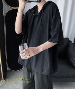 Tシャツ | トップス メンズ カットソー パーカー フード付き カジュアル 無地 7分丈 ゆったり 大きいサイズ 20代 30代 夏新作 ルームウェア 体型カバー シンプル