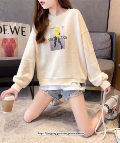 パーカー | トレーナー レディース おしゃれ スウェット 長袖 トップス 春 秋 大きいサイズ レイヤード風 韓国 ゆったり コットン 送料無料 丸首 クルーネック 綿 重ね着風