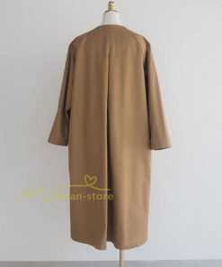 ダウンジャケット コート | コート アウター ノーカラーコート レディース 秋物 羽織り 長袖 ミモレ丈 ロングコート 秋アウター ダブル 無地 ポケット 大人 ゆったり 30代40代