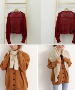 透かし編みトップス | ニットカーディガン レディース ショール