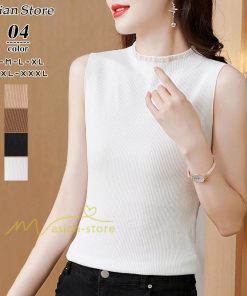 キャミソール タンクトップ | タートルネック ニット トップス レディース ショート丈 タンクトップ 夏ノースリーブ ニット タイトトップス インナー 20代30代40代50代 着痩せ 快適 お出かけ