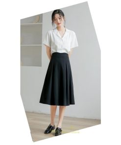 スカート | 膝丈 フレアレディース 春 夏 春夏 黒 シンプル ひざ丈 無地 ミモレ丈 秋 お出かけ リクルート 面接 通勤 就活 高級感 OL 上品　 オフィス