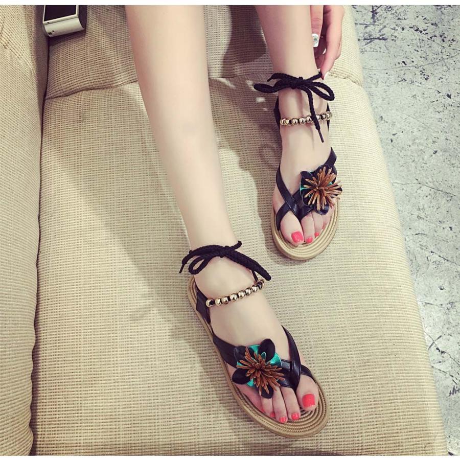 サンダル | ビーチレディース 歩きやすい トング痛くない ぺたんこ フラット