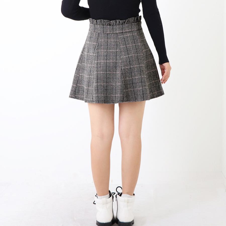 ミニスカート | Skirt ボトムス レディース グレンチェックスカート Aライン 秋冬 フレアスカート