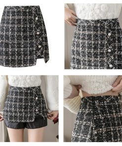 ミニスカート | チェック柄 ショート丈 Aライン ツイード タイトスカート スカート 台形スカート レディース ハイウエス 大人可愛い