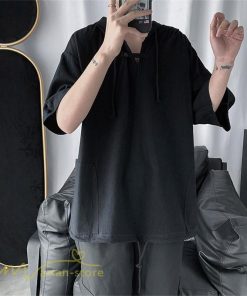 Tシャツ | トップス メンズ カットソー パーカー フード付き カジュアル 無地 7分丈 ゆったり 大きいサイズ 20代 30代 夏新作 ルームウェア 体型カバー シンプル