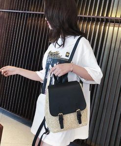 リュック | 可愛い ペーパー 編みこみ カジュアル リュックサック デイパック ストローバッグ レディース ミニリュック バッグパック