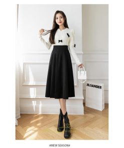 スカート | レディース 無地 ロング丈 ミモレ丈ハイウエスト ウエストゴム Aライン 着痩せ 脚長効果 通勤 就活 オフィス エレガント 日常 OL 上品 ビジネス