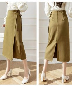 ロングスカート | ラップロングスカートスリット巻きスカート