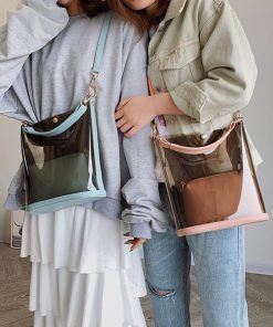 ショルダーバッグ | トートバッグ 斜めがけバッグ 2点セット ポーチ付き レディース クリアバッグ おしゃれ ビニールバッグ 大容量